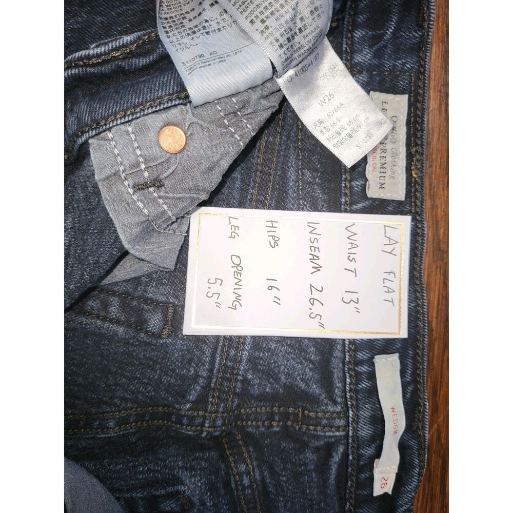 Levis Premium Wedgie Straight Jeans Womens 26 Black Gray Denim High Rise 26x26.5 - Picture 5 of 6